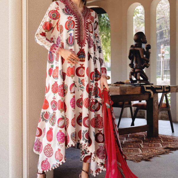 3 Piece Unstitched Embroidered Lawn Suit