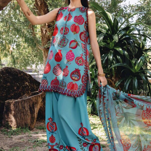 3 Piece Unstitched Embroidered Lawn Suit