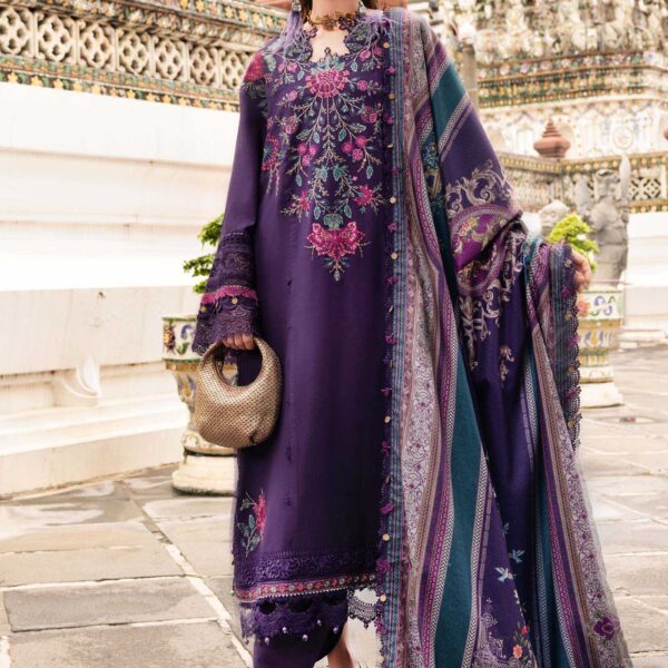 3 Piece Unstitched Embroidered Twill Linen Suit